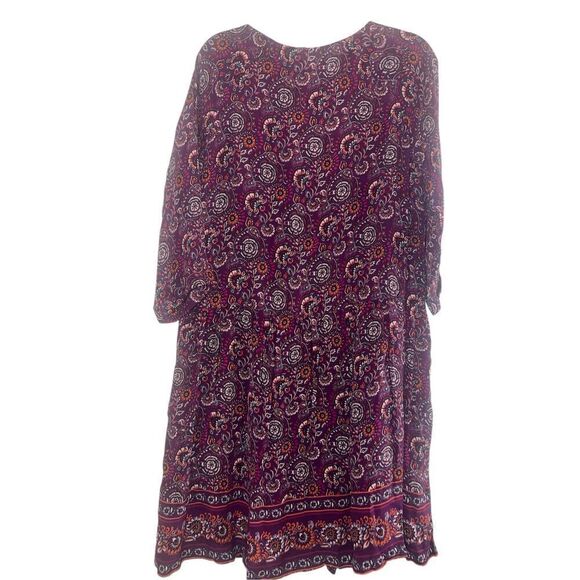 ✨Garnet Hill Burgundy Paisley Bohemian Pocket Sz 12 Dress✨ - Picture 8 of 10